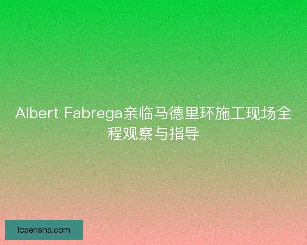 Albert Fabrega亲临马德里环施工现场全程观察与指导